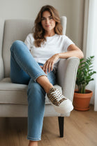 Women's Leopard Canvas Chunky Platform Trainers