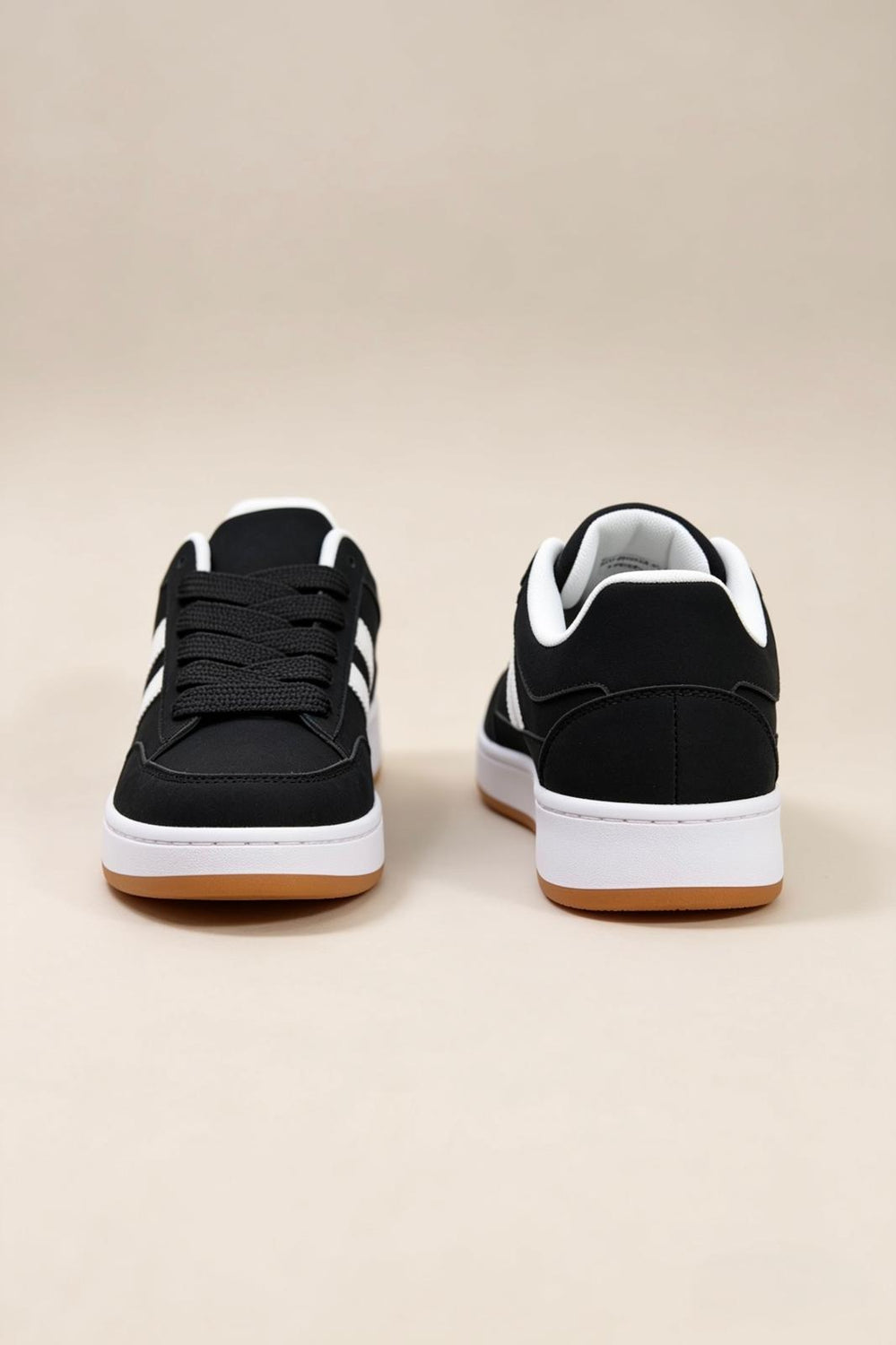 Black Low Top Double Striped Casual Sneaker