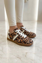 Women's Leopard Print Trendy Casual Lace-Up Fashion Trainers (UK4-UK8 Sizes)