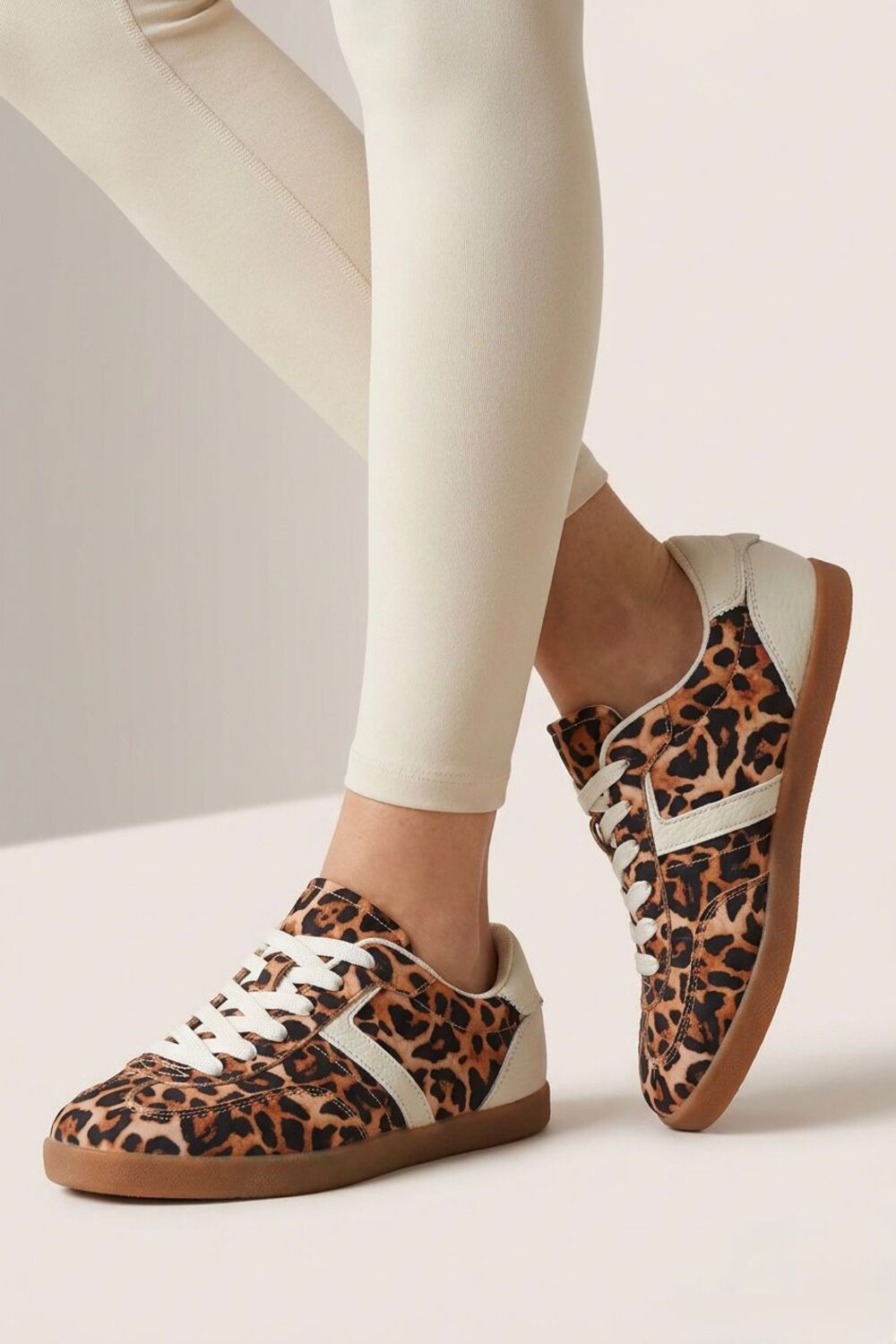 Women's Leopard Print Trendy Casual Lace-Up Fashion Trainers (UK4-UK8 Sizes)