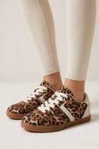 Women's Leopard Print Trendy Casual Lace-Up Fashion Trainers (UK4-UK8 Sizes)