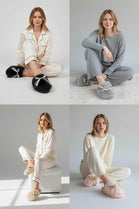 FAUX FUR COSY RIBBON SLIPPERS DESIGNER LADIES GIRLS SHOES MIX COLOUR -36 PAIR BOX (UNIT PRICE £6.50 PER PAIR)