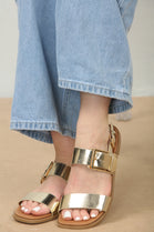 Gold Metallic Strappy Sandals