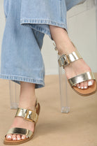 Gold Metallic Strappy Sandals