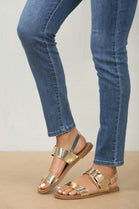 Gold Metallic Strappy Sandals