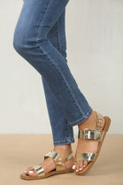 Gold Metallic Strappy Sandals