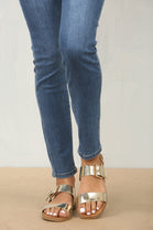 Gold Metallic Strappy Sandals