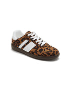 LEOPARD PRINT FLAT LACE UP SNEAKERS TRAINERS