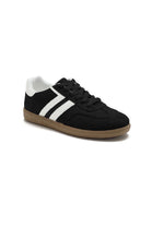 BLACK WHITE FLAT LACE UP SNEAKERS TRAINERS