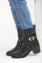 BLACK BLOCK HEELED ANKLE BOOTS (PACK B)