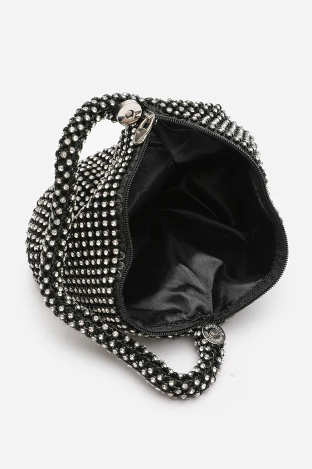 Elegant Black Diamond Mesh Crystal Mini Pouch Handbag
