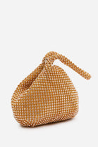 Elegant Rose Gold Diamond Mesh Crystal Mini Pouch Handbag