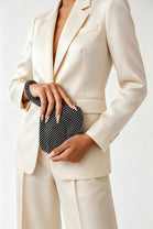 Elegant Black Diamond Mesh Crystal Mini Pouch Handbag