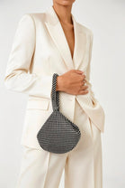 Elegant Black Diamond Mesh Crystal Mini Pouch Handbag