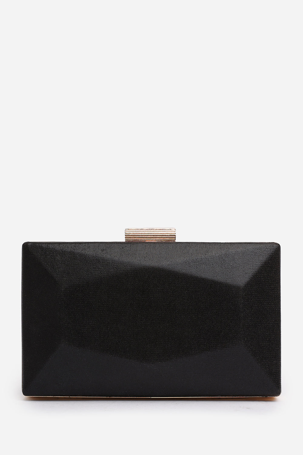 Elegant Black Box Clutch with Crossbody Strap