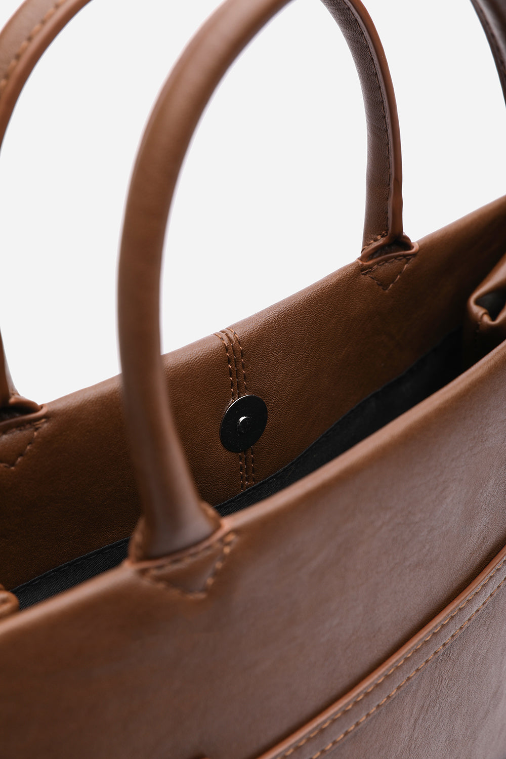Premium Faux Leather Bag with Buckle Detail In Tan