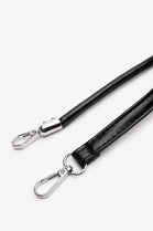 Premium Black Shiny Finish Baguette Shoulder Bag with Silver Accent