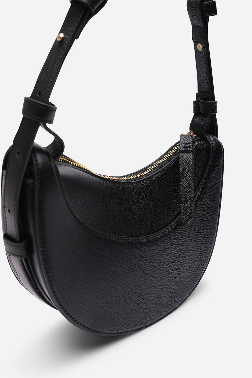 Black Half-Moon Crossbody Bag
