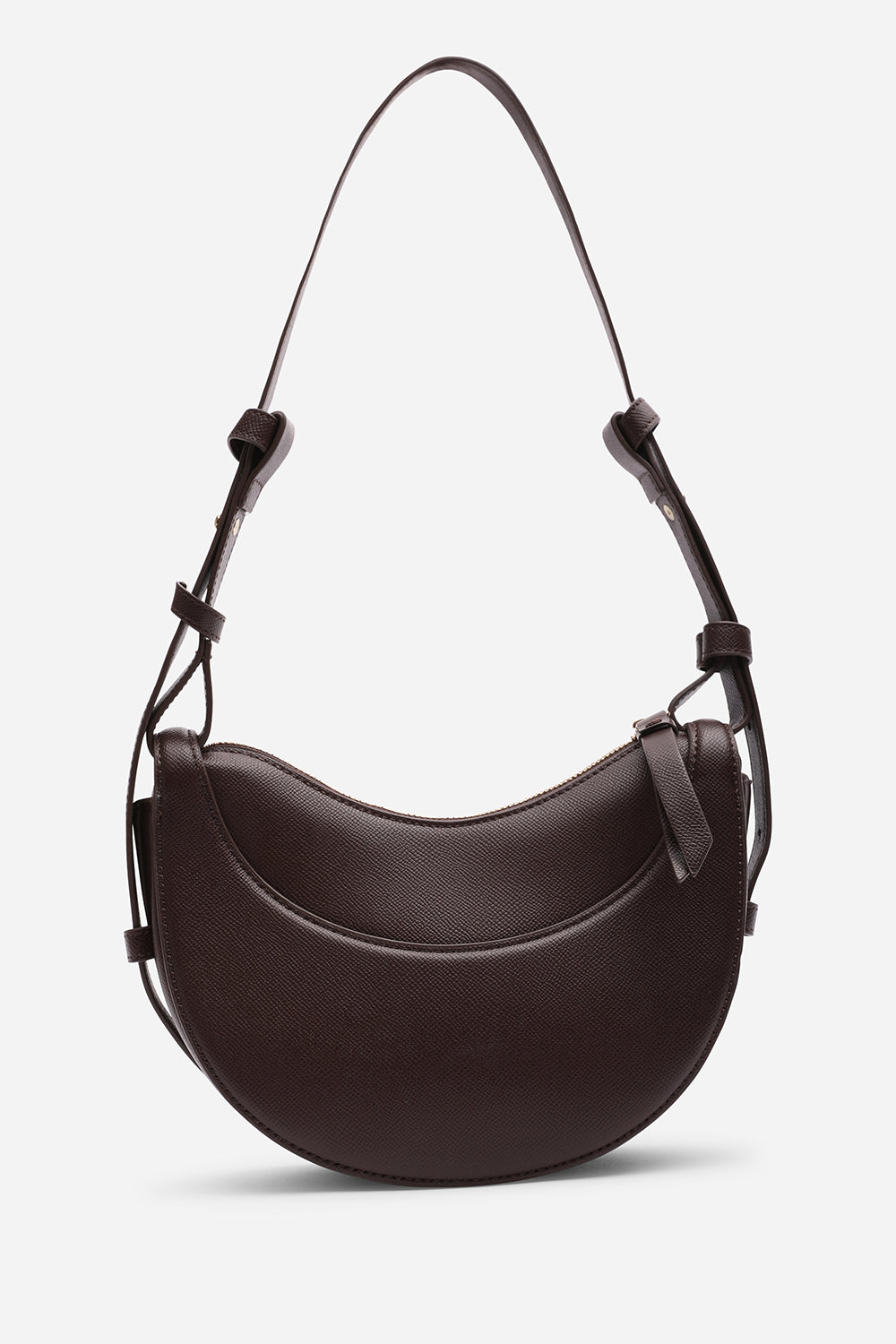 Dark Brown Half-Moon Crossbody Bag