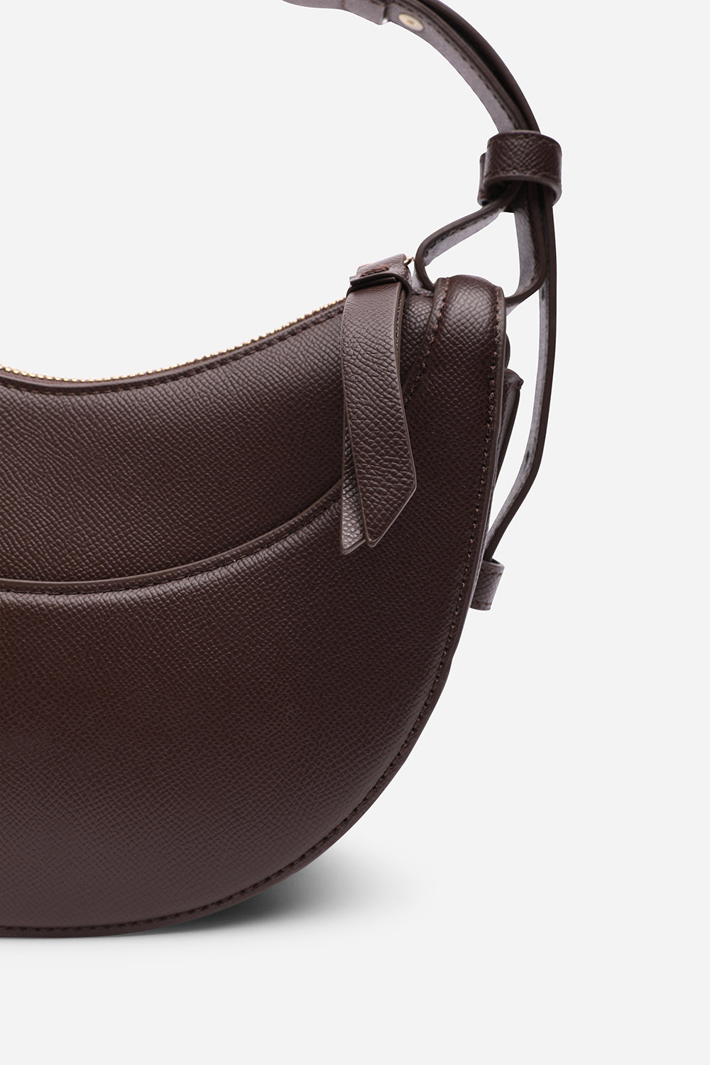 Dark Brown Half-Moon Crossbody Bag