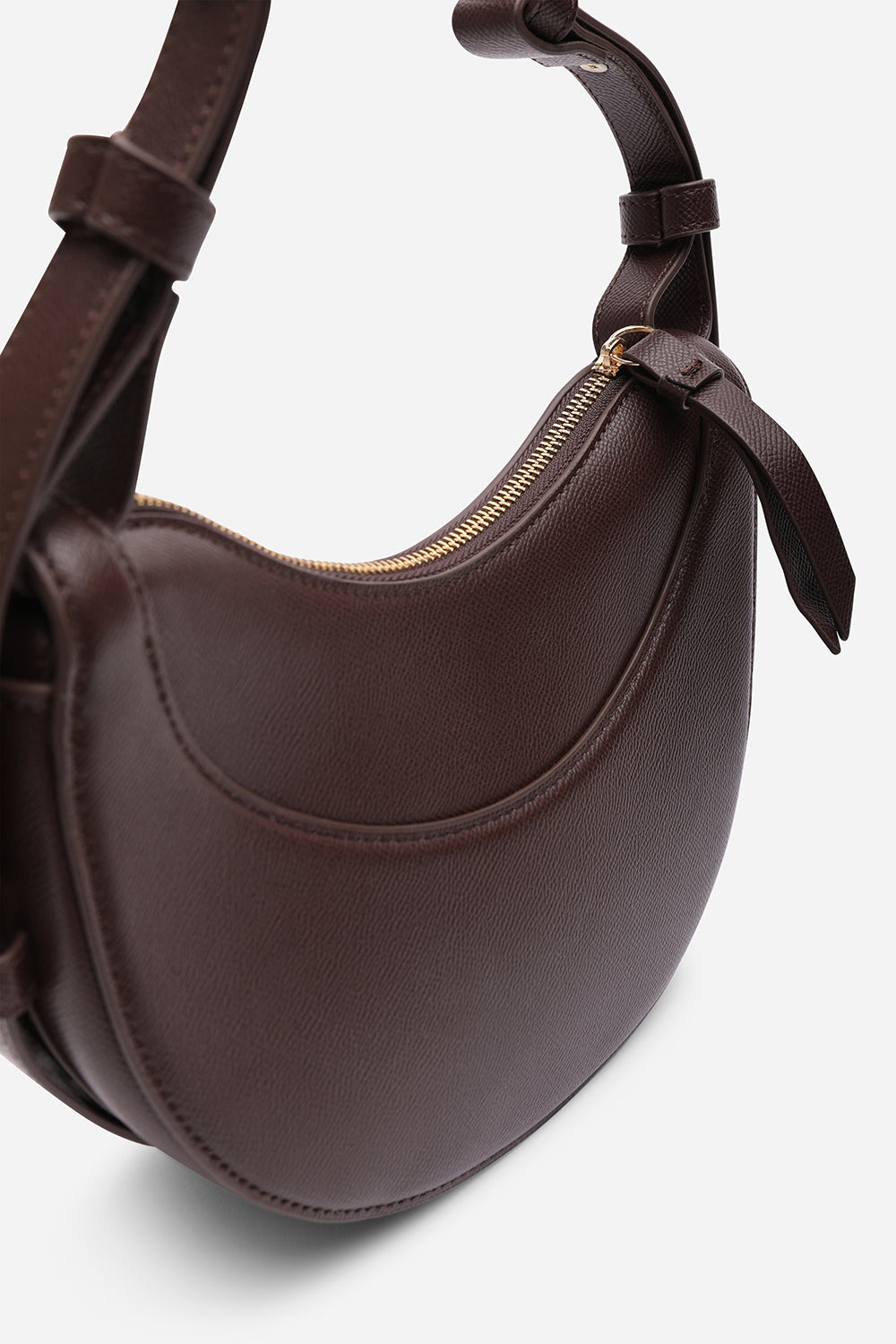 Dark Brown Half-Moon Crossbody Bag
