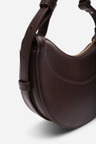 Dark Brown Half-Moon Crossbody Bag