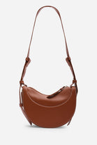 Tan Half-Moon Crossbody Bag
