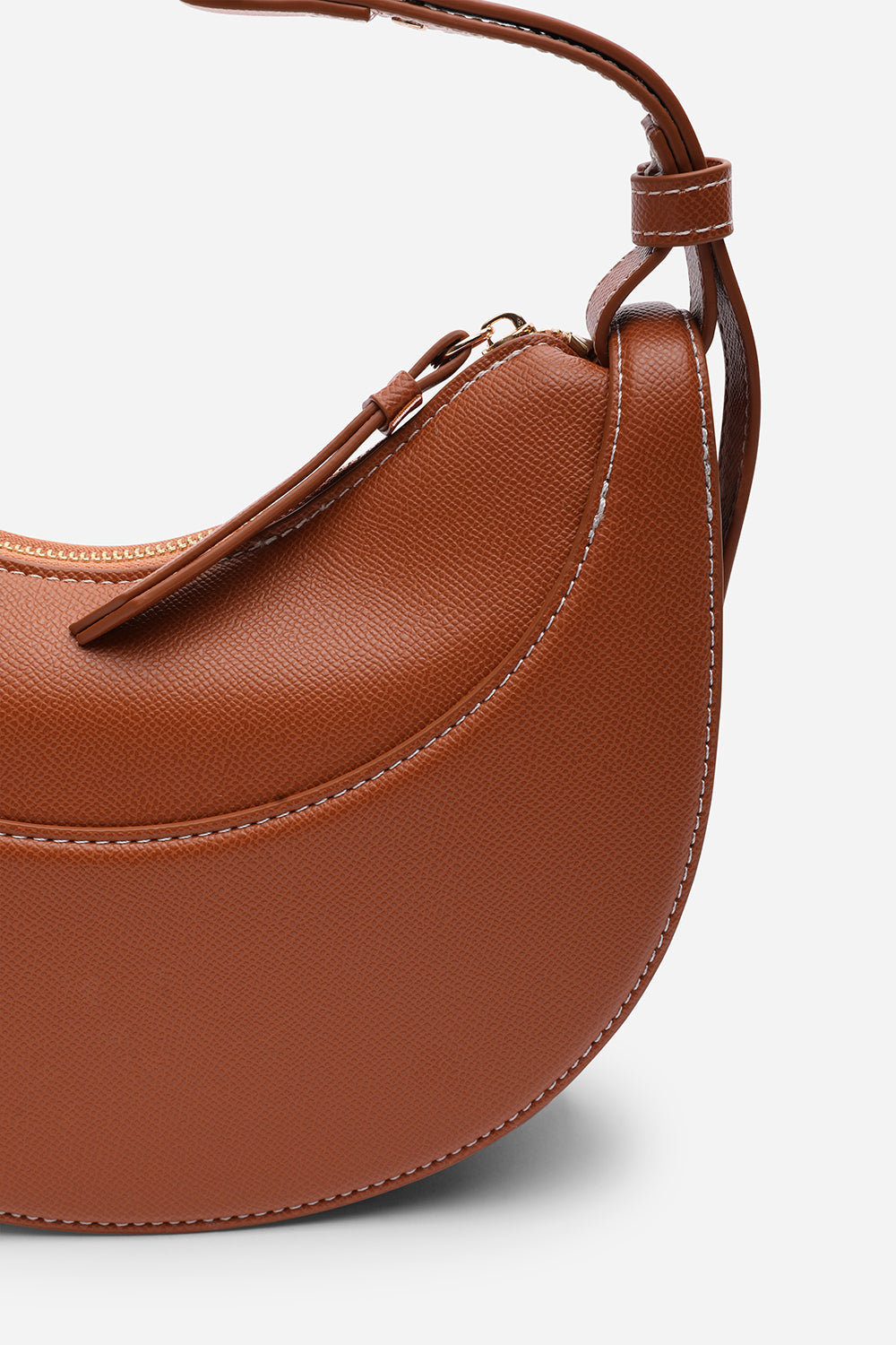 Tan Half-Moon Crossbody Bag