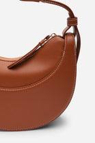 Tan Half-Moon Crossbody Bag