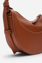 Tan Half-Moon Crossbody Bag
