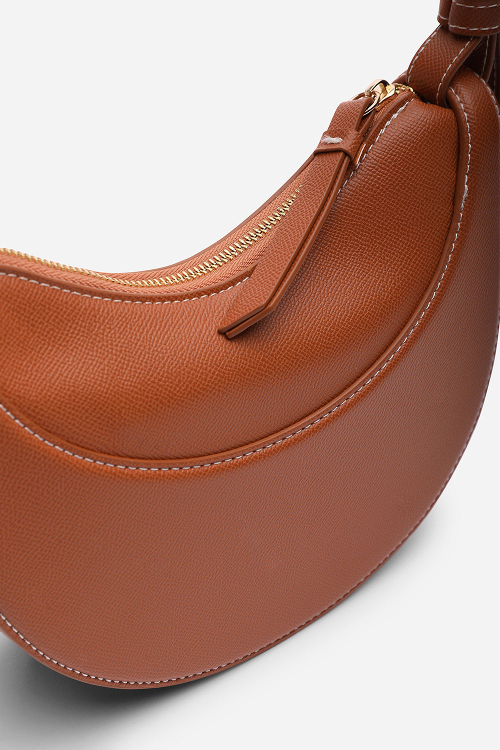 Tan Half-Moon Crossbody Bag
