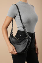Black Half-Moon Crossbody Bag