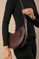 Dark Brown Half-Moon Crossbody Bag