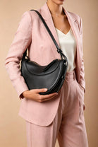 Black Half-Moon Crossbody Bag