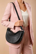 Black Half-Moon Crossbody Bag