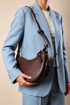 Dark Brown Half-Moon Crossbody Bag