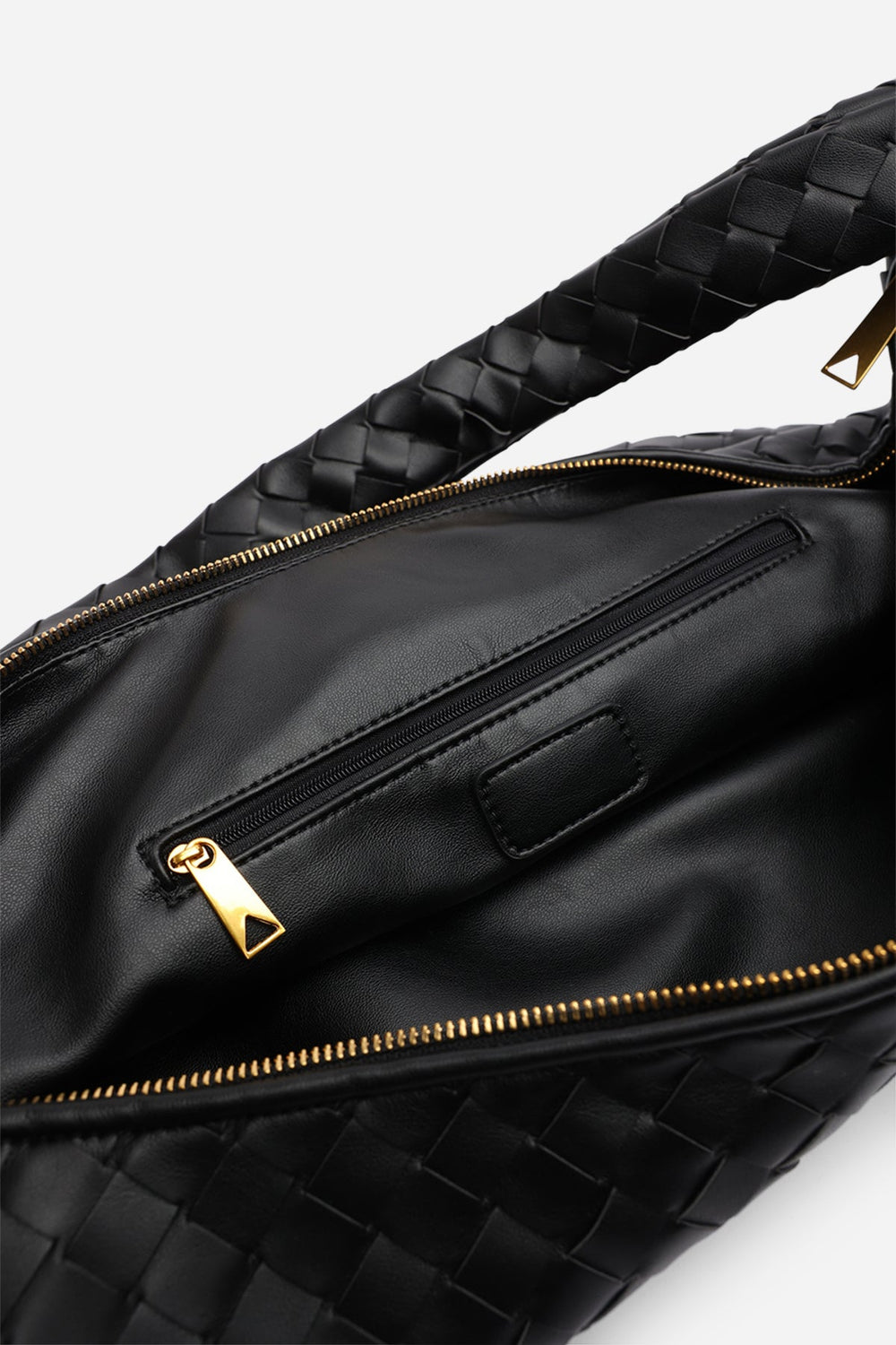 Knotted Black Faux Leather Shoulder Bag