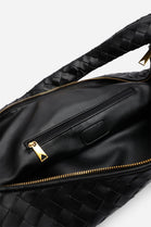 Knotted Black Faux Leather Shoulder Bag