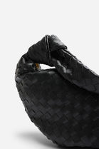 Knotted Black Faux Leather Shoulder Bag
