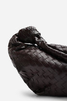 Knotted Dark Brown Faux Leather Shoulder Bag