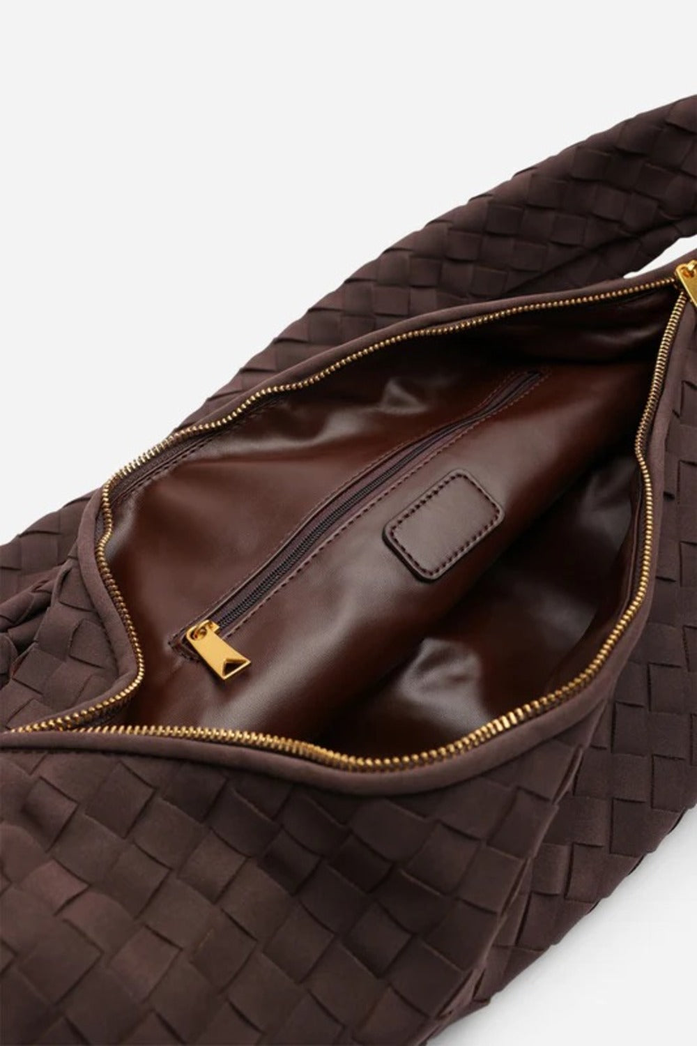 Knotted Dark Brown Faux Suede Shoulder Bag