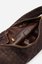 Knotted Dark Brown Faux Suede Shoulder Bag