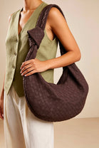 Knotted Dark Brown Faux Suede Shoulder Bag