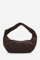 Knotted Dark Brown Faux Suede Shoulder Bag