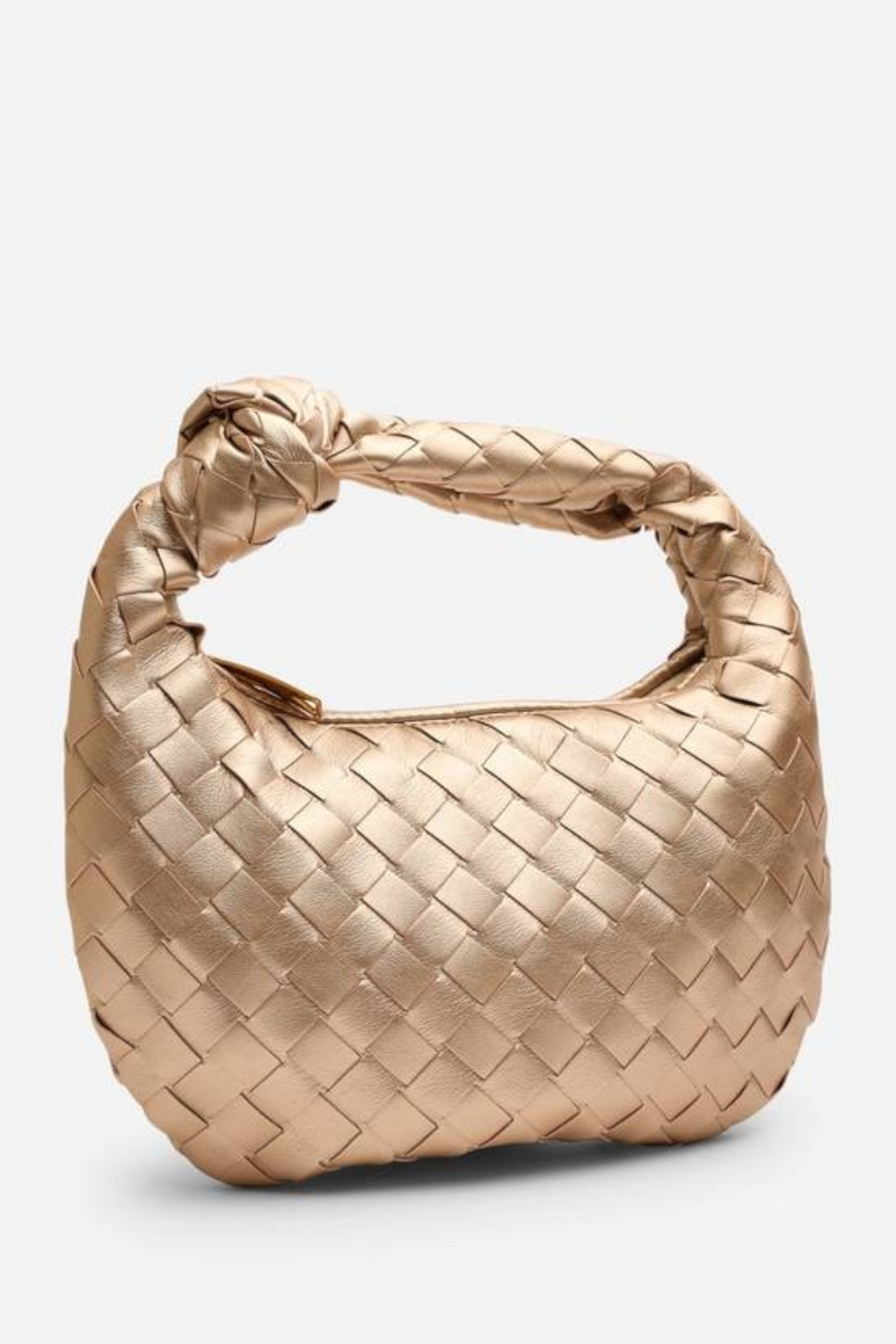 Gold Metallic Woven Knot Handle Hobo Bag | Wholesale Bags
