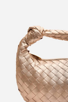 Gold Metallic Woven Knot Handle Hobo Bag | Wholesale Bags