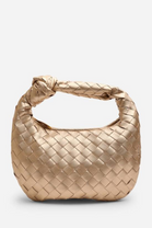 Gold Metallic Woven Knot Handle Hobo Bag | Wholesale Bags