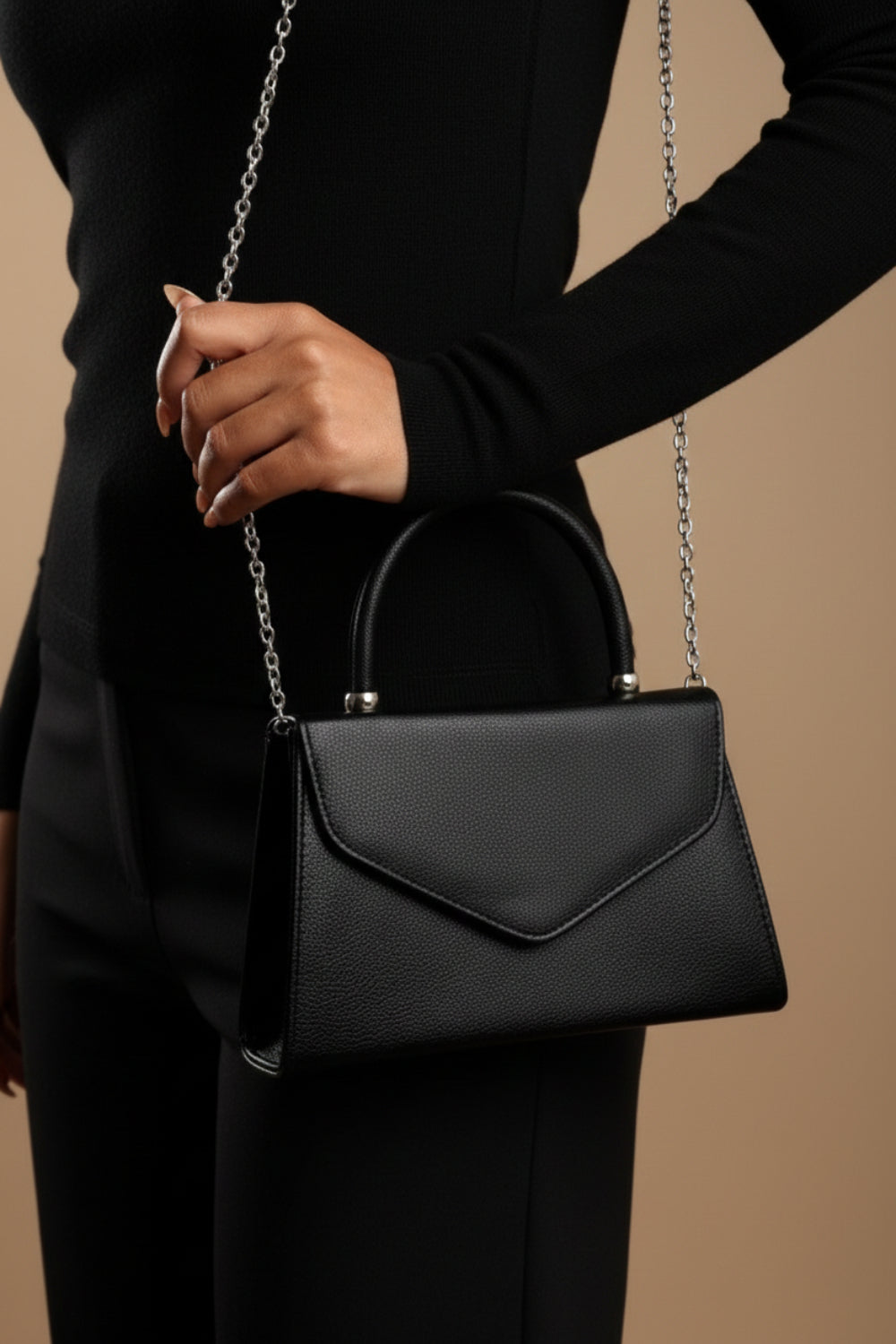 Classic Black Wholesale Shoulder Bag with Chain Strap