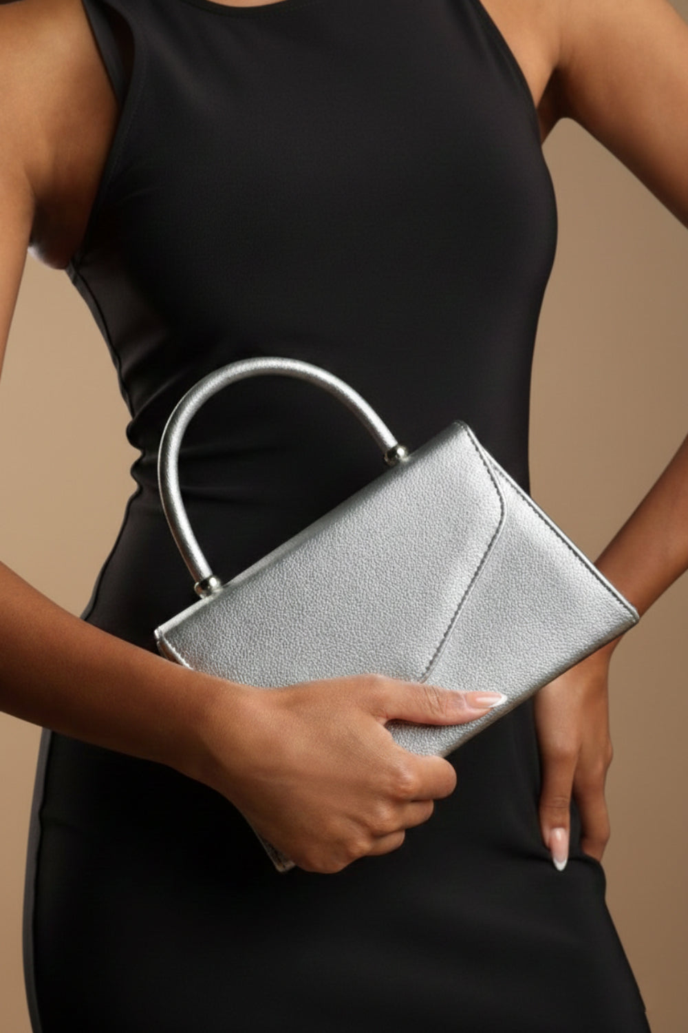 Metallic Silver Wholesale Shoulder Bag with Chain Strap