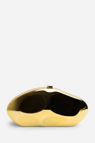 Wholesale Gold Sculpted Evening Clutch - Hard Case Evening Bag